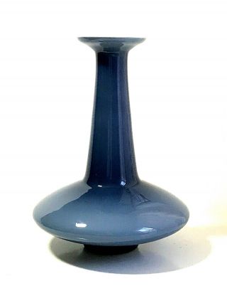 10.  5 " Holmegaard Blue Gray Vase With Label Denmark