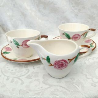 5 Piece Set Vintage Poppytrail California Tea Coffee Cups Circa 1940s Made Usa