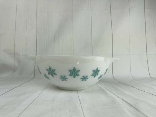 Rigopal Pyrex Made In Argentina Turquoise Snowflake 444 Cinderella Bowl