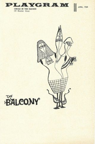 Jean Genet - The Balcony - 1960 Circle In The Square Playbill - 50 Off