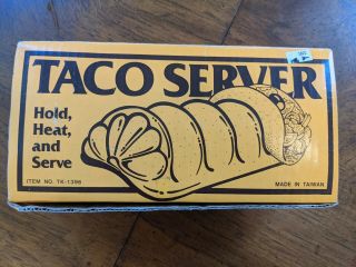 Vintage Ceramic Taco Server Hold Heat & Serve Serving Dish Hard Shell