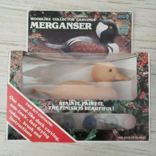 Vintage Craft House Merganser Duck Bird Woodlike Collector Model Paint Kit Nos