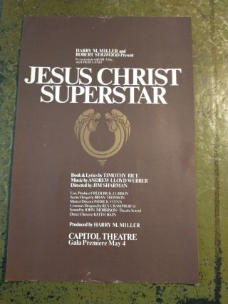 Vintage Jesus Christ Superstar Musical Flyer Handbill - Capitol Theatre,  Sydney