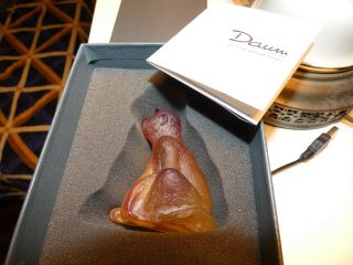 DAUM Chinese Monkey Crystal Sculpture Signed NIB with Papers 3