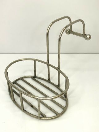 Vintage Over The Edge Claw Foot Tub Metal Soap Dish Holder Or Sponge Caddy