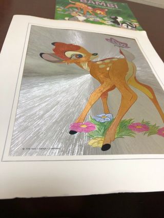 Vintage Walt Disney ' s Story of Bambi Book & Record 33 1/3 RPM Foil Picture Deco 2