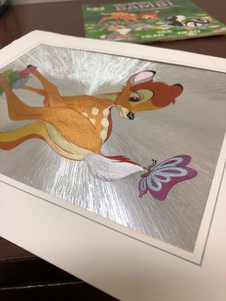 Vintage Walt Disney ' s Story of Bambi Book & Record 33 1/3 RPM Foil Picture Deco 3