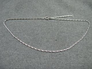 Vintage Art Deco Decorated Silvertone Metal Chain Strap Choker Collar Necklace
