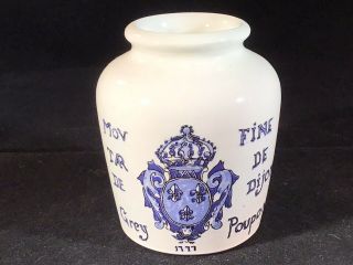 Vintage Digoin Sarreguemines France Mustard Pot 5.  5oz.  Grey Poupon Pottery Jar