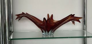 Vintage Mid Century Large Murano Italy 20 " Long Brown Blue Red Green Orange