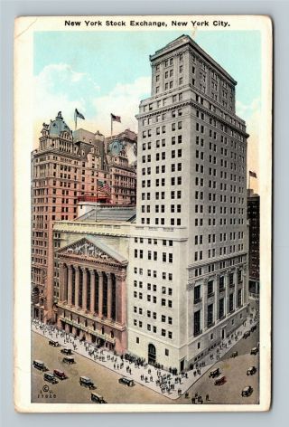 York City Ny,  York Stock Exchange,  Vintage York Postcard