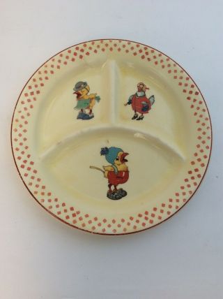 Vintage C.  P.  Co Crown Porcelain Baby Youth Feeding Dish Bowl Children Chicks