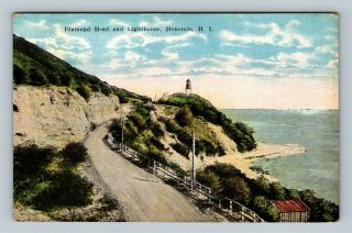 Honolulu Hi - Hawaii Territory,  Diamond Head & Lighthouse,  Vintage Postcard