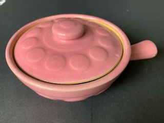 Watt Pottery Button Pink Individual Casserole With Lid