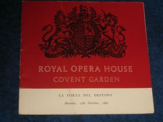 La Forza Del Destino - Royal Opera House - 1962 Programme,