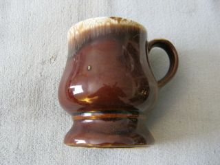 Vintage Mccoy Pottery Usa Footed Brown Drip Glazed Coffee Mug