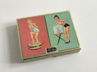 Vintage Pinup Girl Playing Cards Double Complete Decks Duratone Plastic Coated