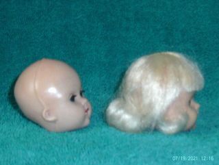 two vintage Vogue Ginny doll heads for part & repair 2