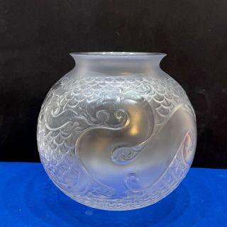 Lalique France Xian Dragon Vase/flower Bowl