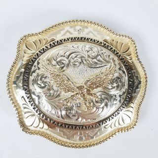 Vintage Montana Silversmiths Soaring Eagle Belt Buckle Gold Silver Plate 1995