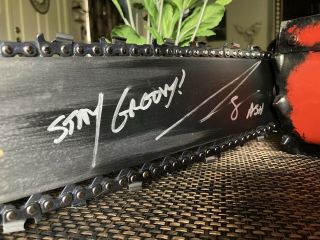 Ash Vs Evil Dead Screen Accurate Chainsaw Signed By Bruce Campbell & Lee Majors 3