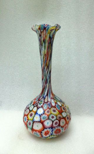 Murano Venetian Fratelli Toso Millefiori Art Glass Vase
