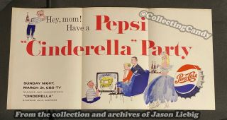 Vintage 1957 Cinderella Julie Andrews Cbs Tv Pepsi Promotional Display Poster