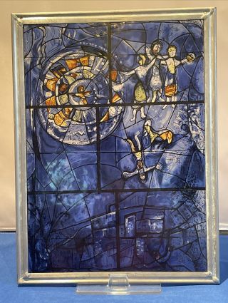 Vtg Stained Glass Marc Chagall America Window Art Institute Of Chicago “dance”