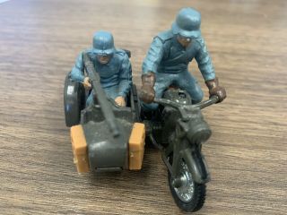 Vintage Britains Ltd Deetail Wwii German Troop Motorcycle And Sidecar