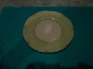 Vintage 7.  25 " White And Green Plate China Made In France N/mint