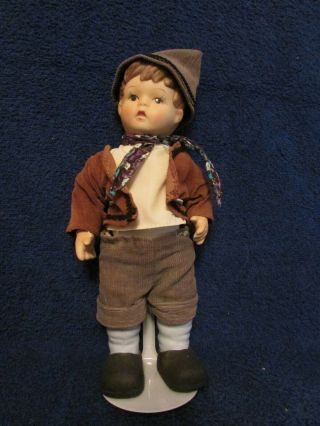 Vintage Handpainted Bisque Porcelain Alpine Boy Doll