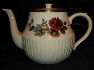 Vintage Arthur Wood England Red & Blue Roses Teapot