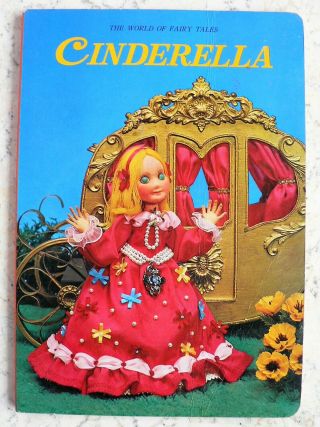 Vintage Cinderella World Of Fairy Tales Board Book Froebel - Kan Rose Art Japan