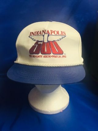 Indianapolis Indy 500 Vintage 1992 Event Logo Hat Cap Al Unser Jr Wins