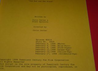 Rare TV script The X Files Mulder Scully FBI paranormal science 5
