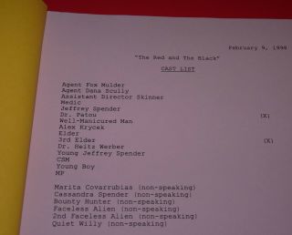 Rare TV script The X Files Mulder Scully FBI paranormal science 6