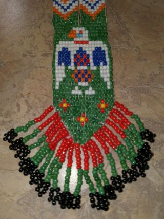 Vintage Native American Turquoise Beaded Necklace Thunderbird Handmade