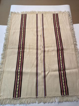 Vintage Mexican Wool Poncho Falsa Blanket Sarape Gaban Small 41”x31”