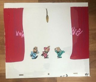 Alvin And Chipmunks,  Opening Title Production Cel 1983 Hand Painted