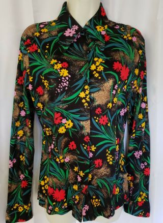 Tarni Colorful Floral Print Blouse Vintage Size 15/16 M - L
