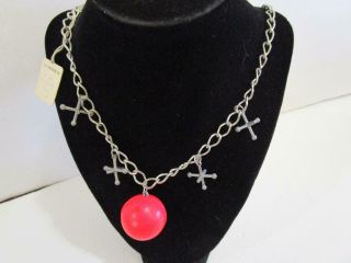 Vintage 1970 ' s Whimsical Children ' s Jacks Ball Game Link Chain Necklace 3