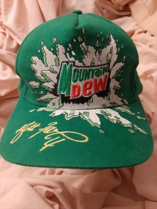 Mountain Dew Vintage Snapback Hat Green Advertising Brett Favre Go Deep 4 Dew