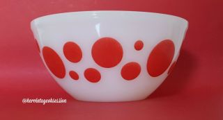 Vintage Agee (australian) Pyrex Red Polka Dot Mixing Bowl 8 "