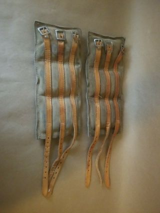 Vintage Ankle Weights Canvas/ Leather Straps 5 Lb.  ’s Each