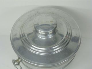 Vintage Mid - century Aluminum Insulated Ice Bucket With Lid Italy 3