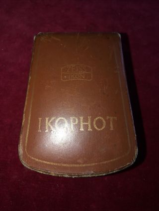Vintage German “zeiss Ikon Ikophot” Light Exposure Meter In Leather Case