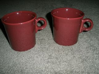 2 Fiesta Ware Homer Laughlin Coffee Tea Mugs Plum / Purple Tom & Jerry