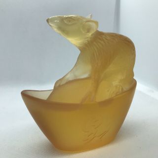 Daum France Pate De Verre Crystal Chinese Horoscope Year Of The Rat “damaged”