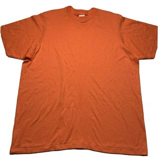 Vintage 80s 90s Mens Size M Orange Blank Single Stitch T Shirt Made In Usa 50/50
