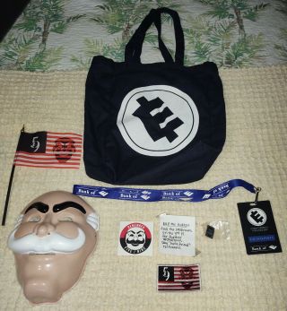 Mr.  Robot Official Usa Launch Party Swag Bag Mask 5/9 Flag Patch Bank Of E Corp